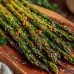 crispy garlic parmesan roasted asparagus - featured image