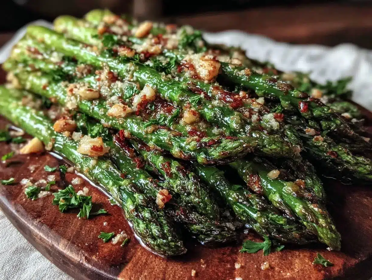 crispy garlic parmesan roasted asparagus preparation steps