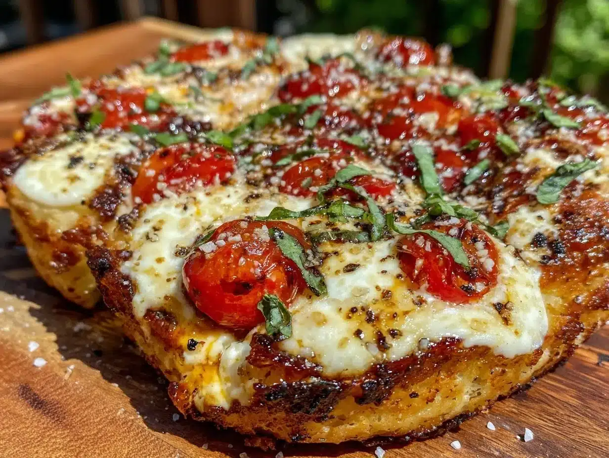 crispy grilled pizza on stone preparation steps