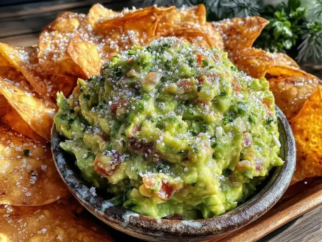 crispy guacamole with homemade tortilla chips - featured image