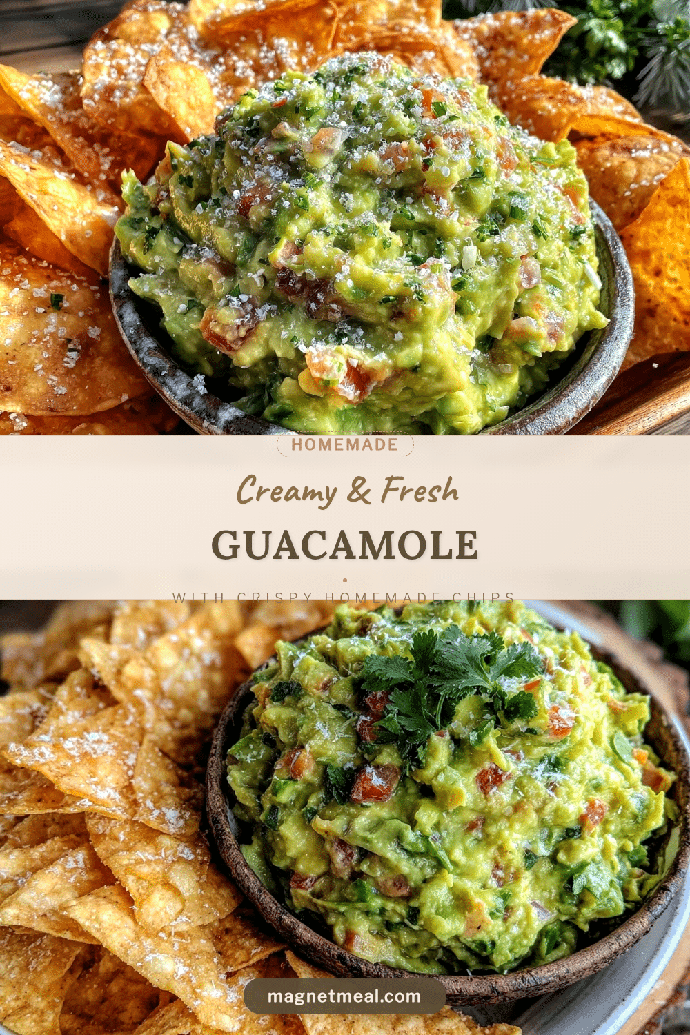 crispy guacamole with homemade tortilla chips recipe