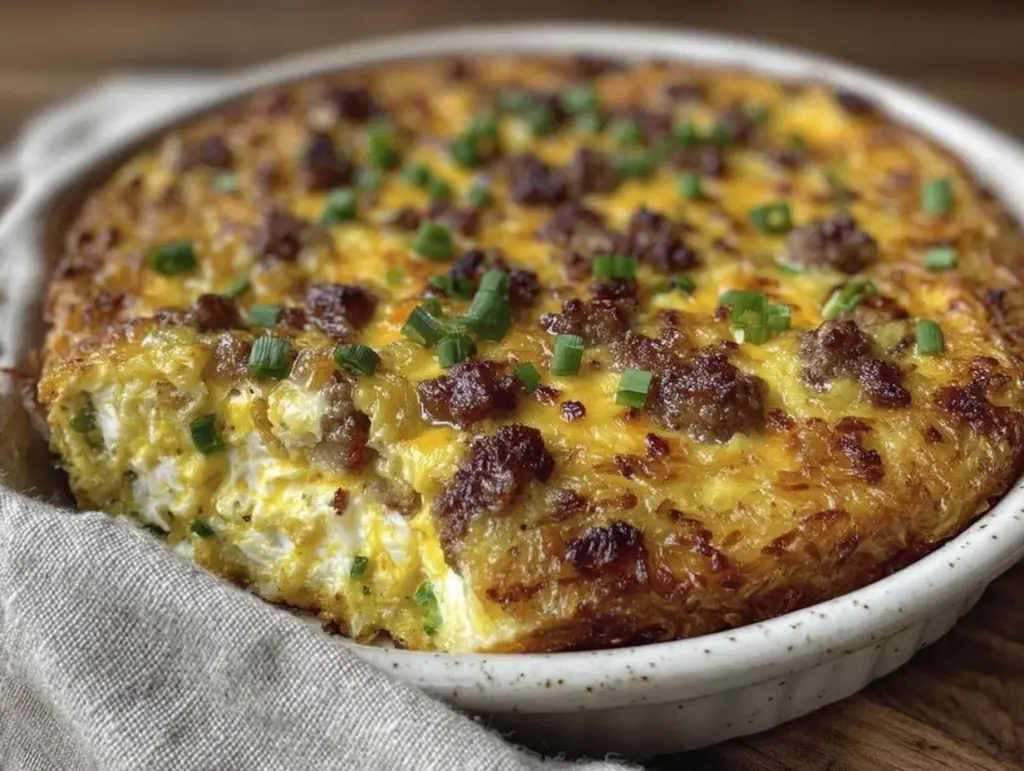crispy hash brown breakfast casserole - featured image