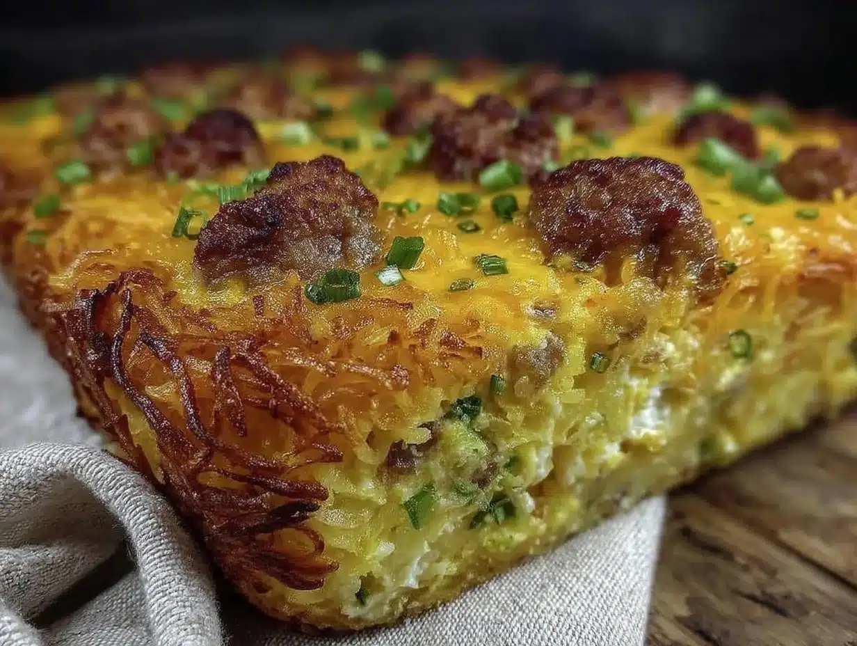crispy hash brown breakfast casserole preparation steps