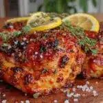 crispy lemon thyme roasted chicken - featured image