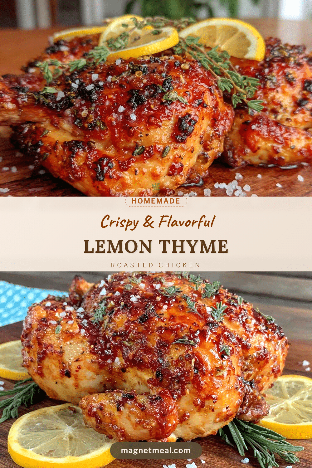 crispy lemon thyme roasted chicken recipe