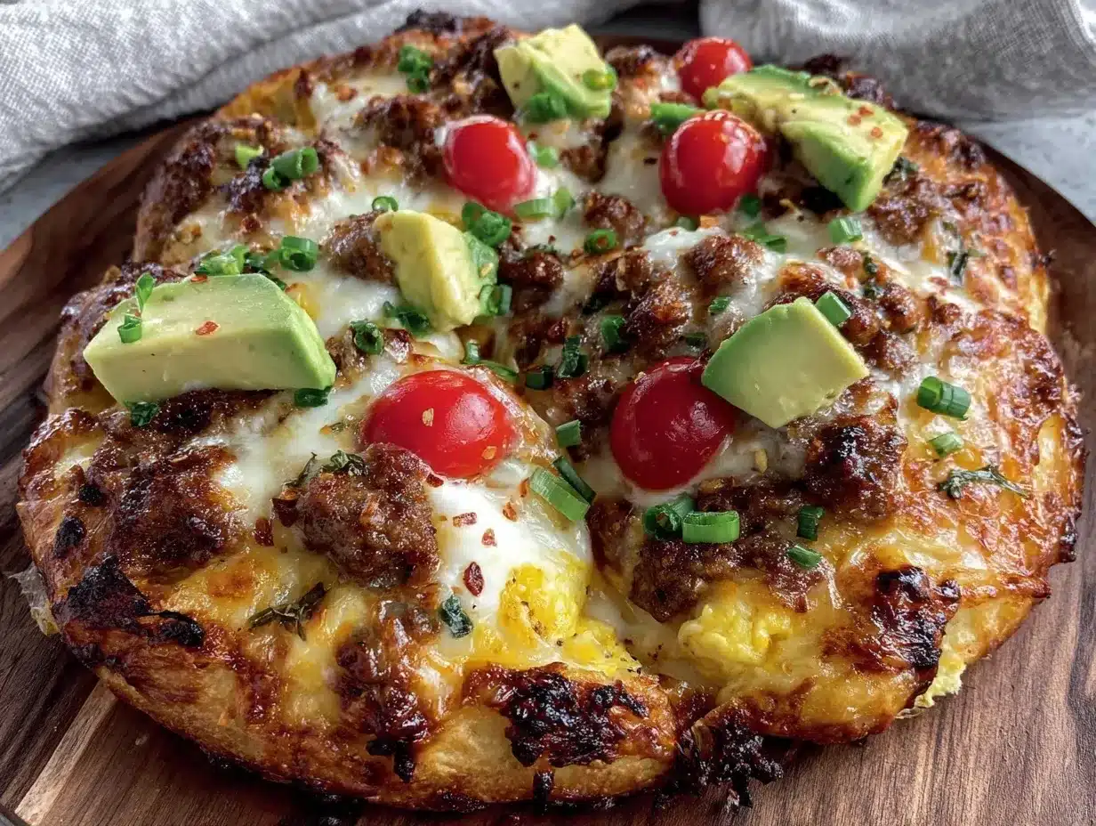 crispy loaded breakfast pizza preparation steps