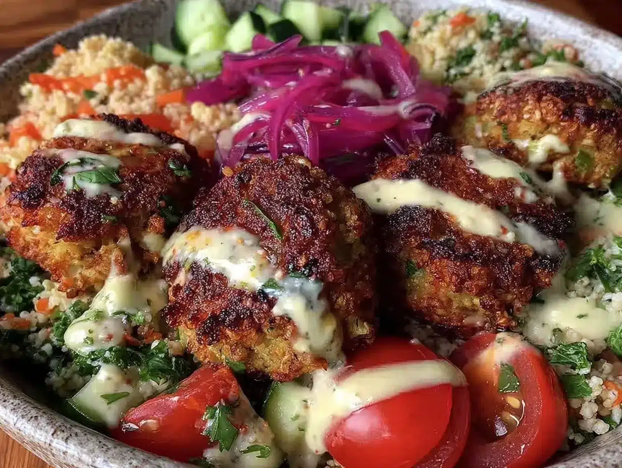 crispy mediterranean falafel bowl preparation steps