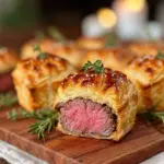 crispy mini beef wellington bites - featured image