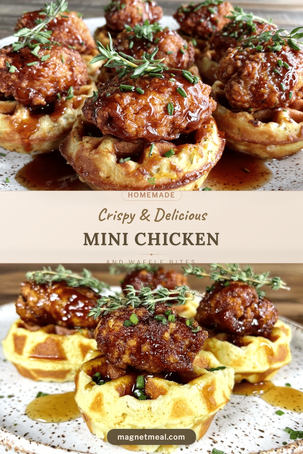 crispy mini chicken and waffle bites recipe