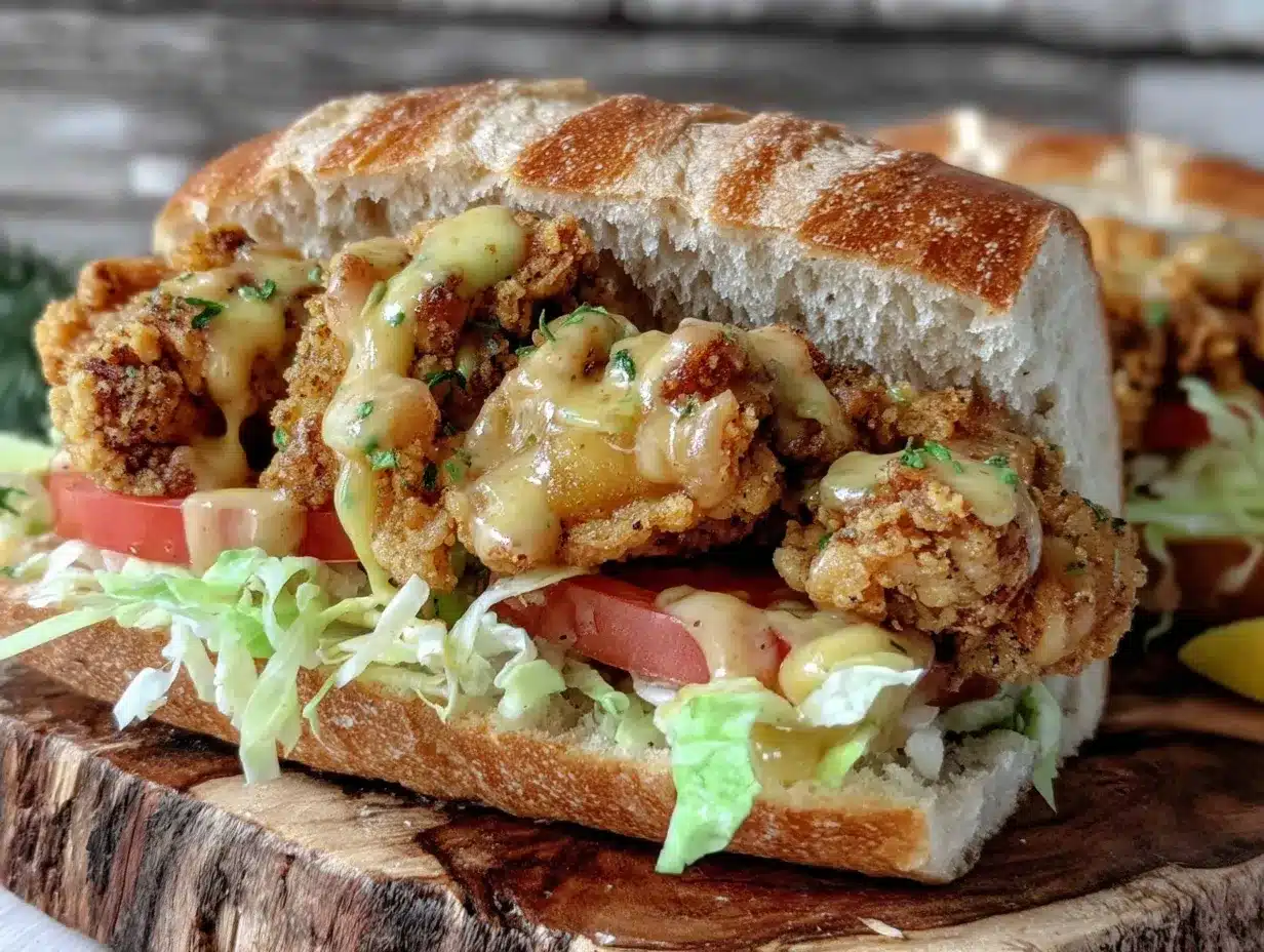 crispy oyster po boy preparation steps