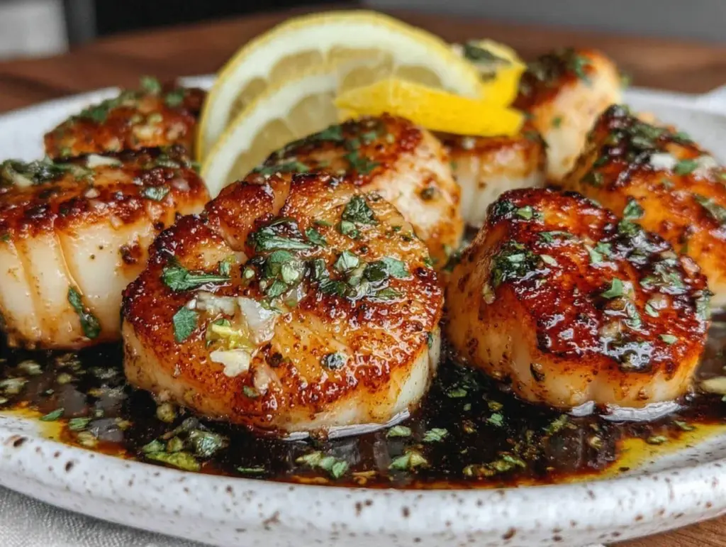 crispy pan-seared scallops - featured image