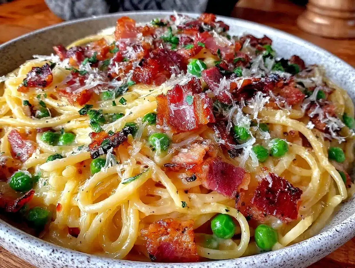 crispy pea and pancetta pasta preparation steps