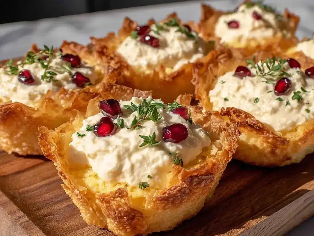 crispy phyllo cups with whipped feta - featured image