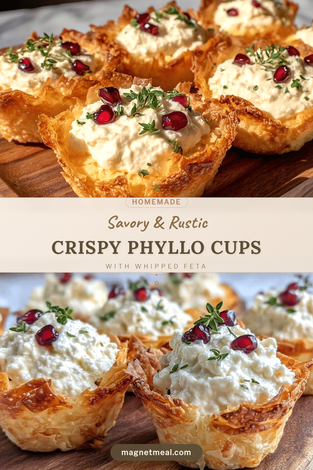 crispy phyllo cups with whipped feta recipe