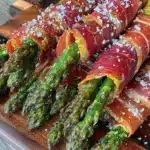 crispy prosciutto wrapped asparagus bites - featured image