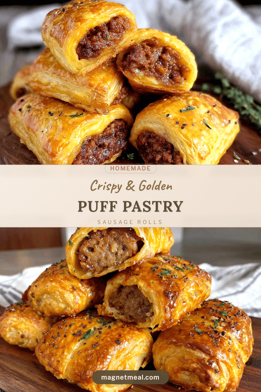 crispy puff pastry sausage rolls recipe