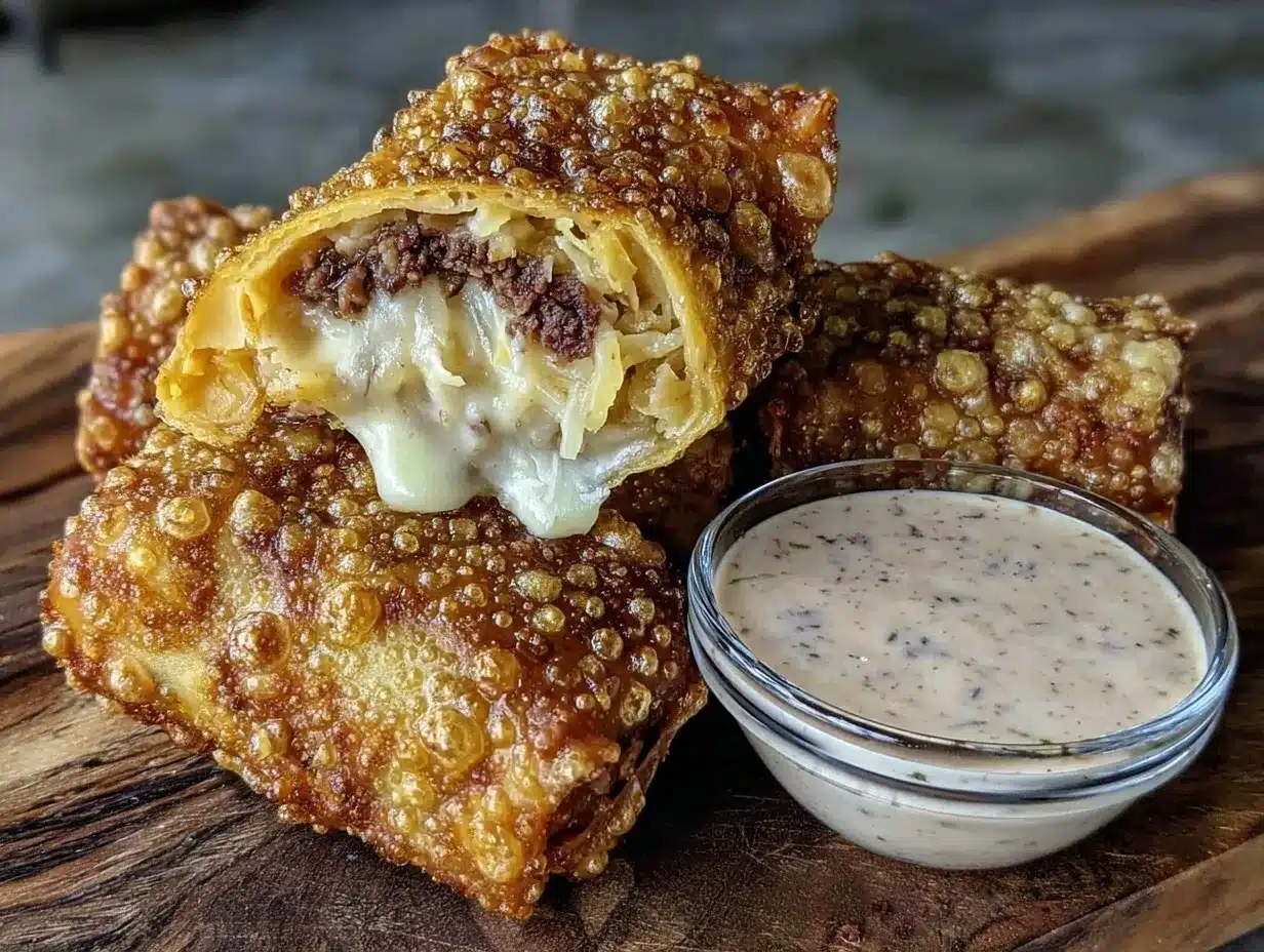 crispy Reuben egg rolls preparation steps