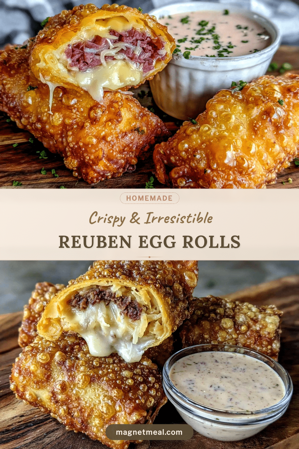 crispy Reuben egg rolls recipe