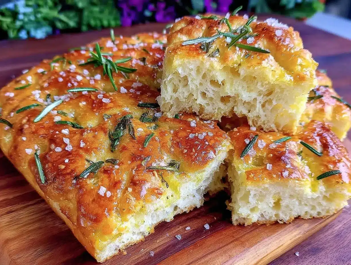 crispy rosemary focaccia bread preparation steps