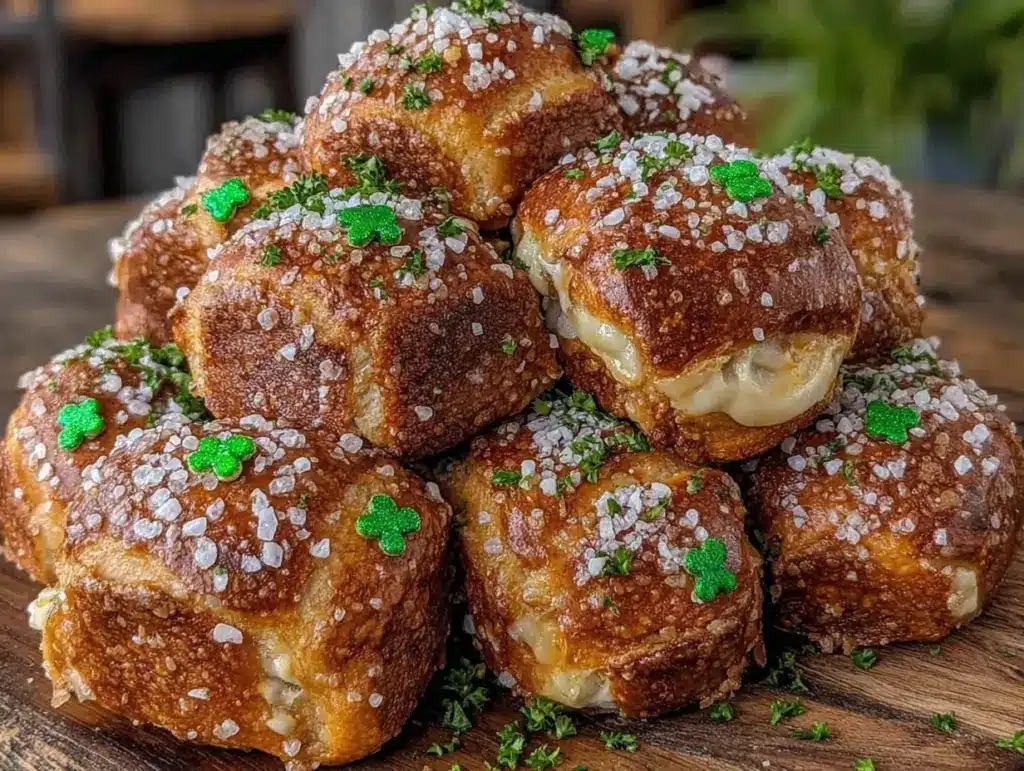 crispy shamrock pretzel bites - featured image