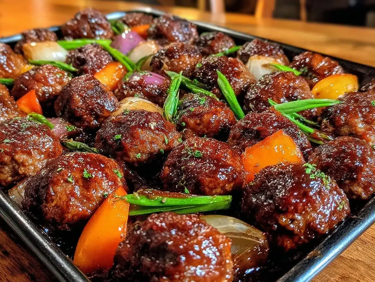 crispy sheet pan bbq meatballs preparation steps