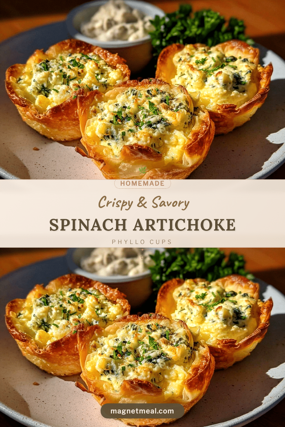 crispy spinach artichoke phyllo cups recipe