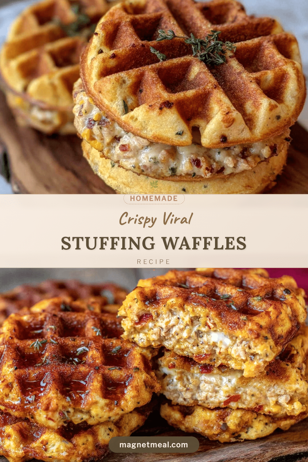 crispy stuffing waffles recipe
