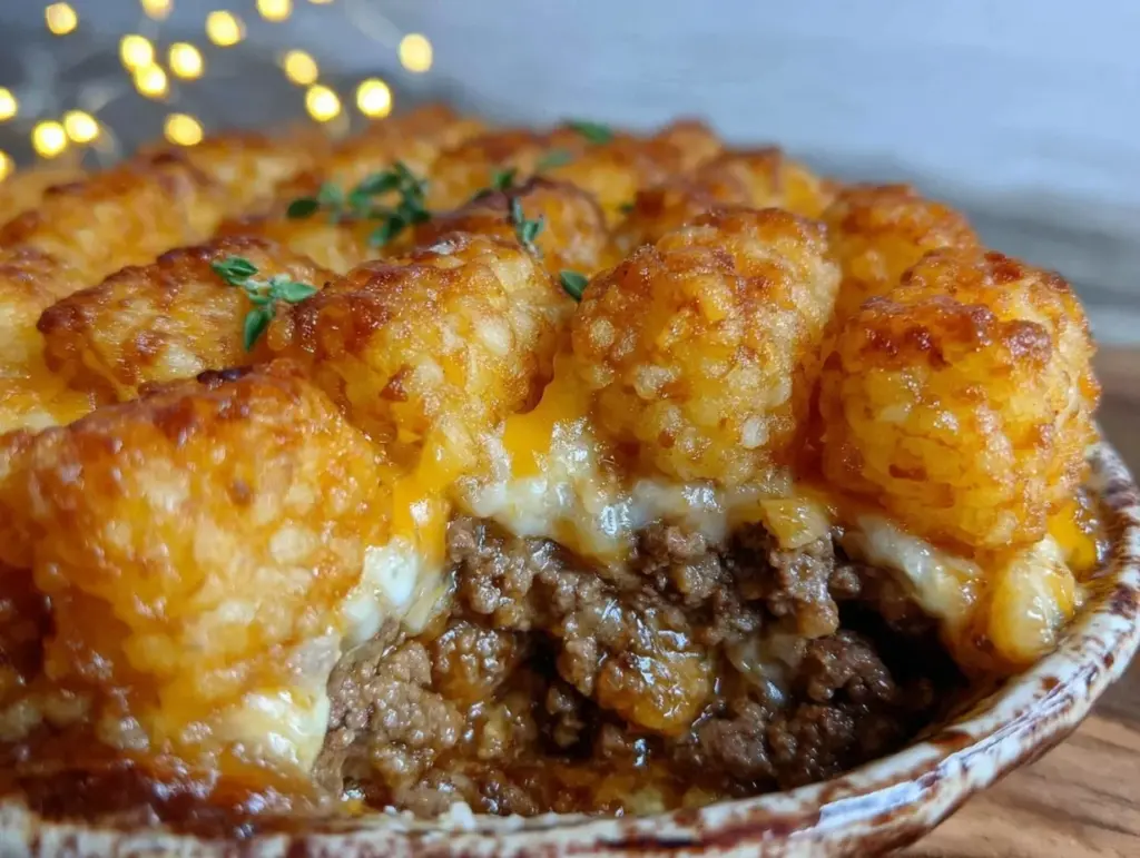 crispy tater tot casserole - featured image