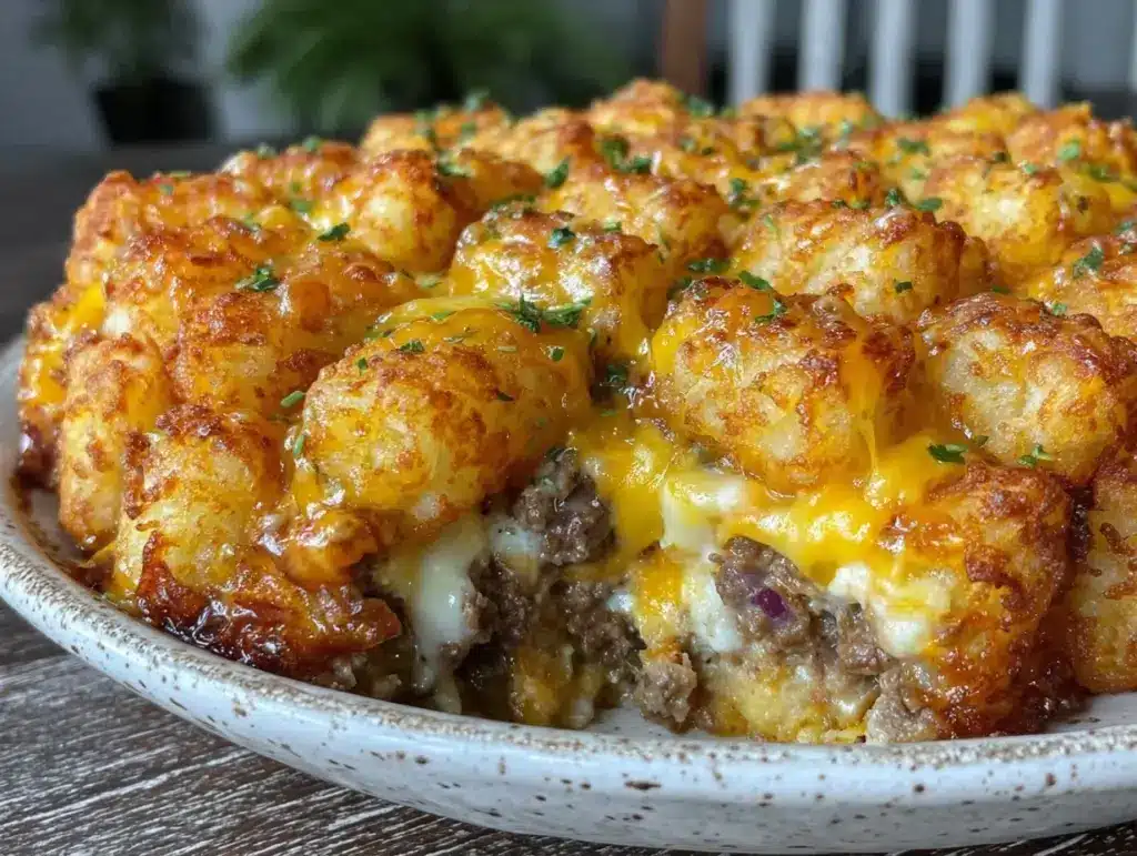 crispy tater tot casserole - featured image