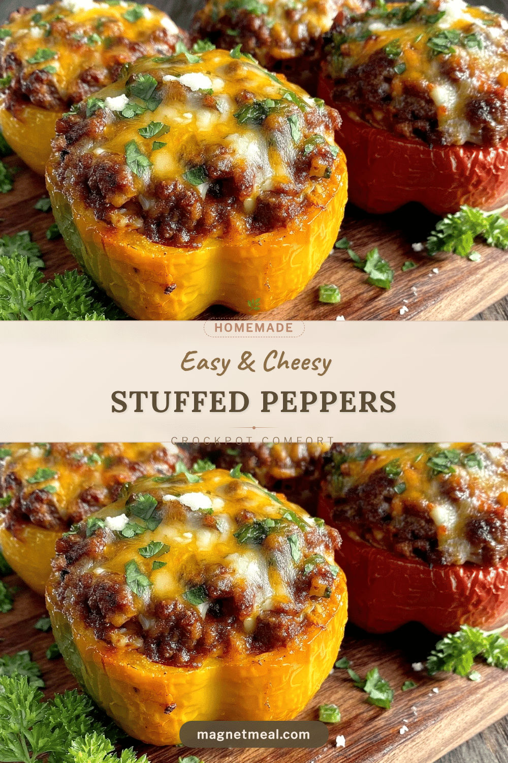 crockpot cheesy stuffed peppers recipe