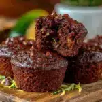 double chocolate zucchini muffins - featured image