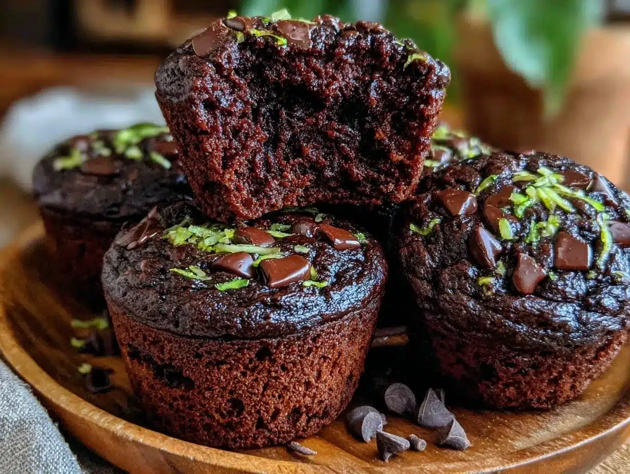 double chocolate zucchini muffins preparation steps