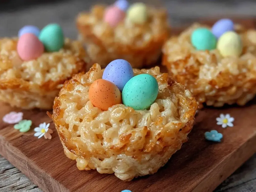 Easter Egg Nest Rice Krispie Treats - featured image