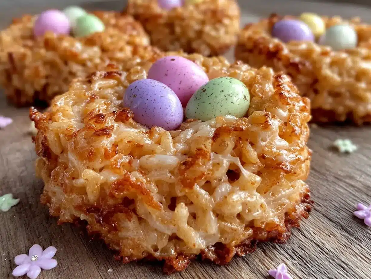 Easter Egg Nest Rice Krispie Treats preparation steps
