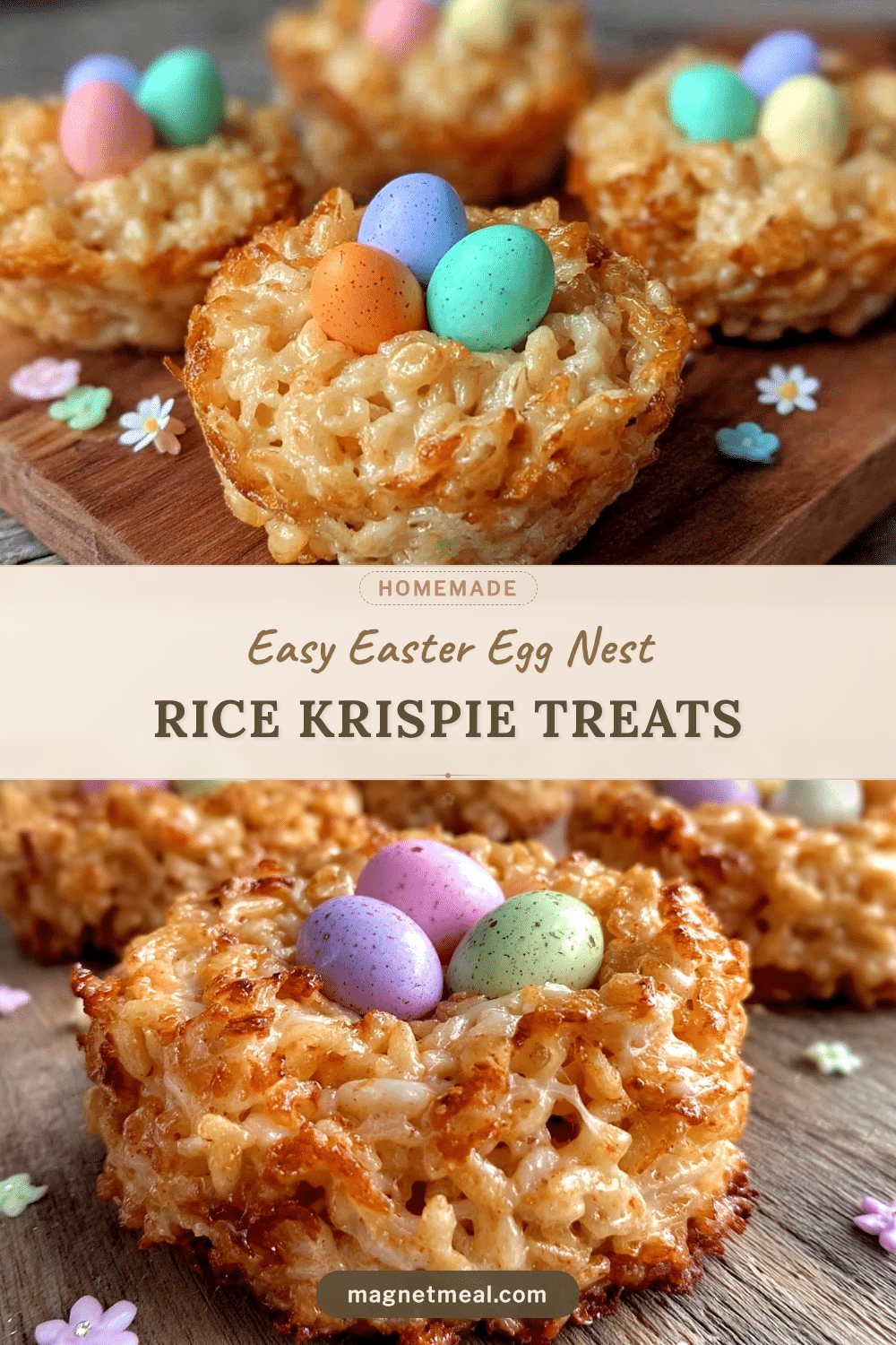 Easter Egg Nest Rice Krispie Treats recipe