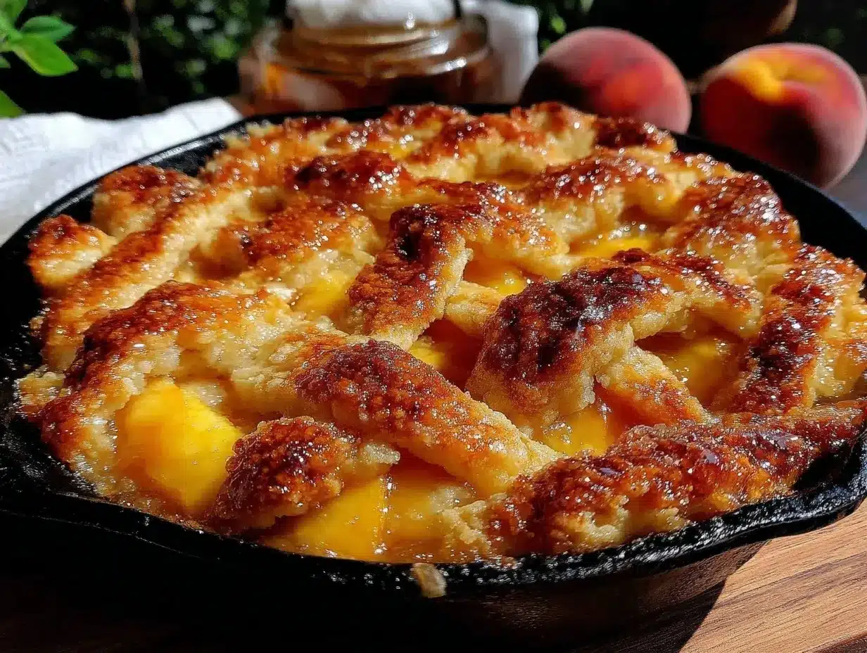 easy cast iron peach cobbler preparation steps