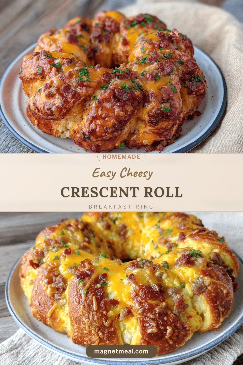 easy cheesy crescent roll breakfast ring recipe