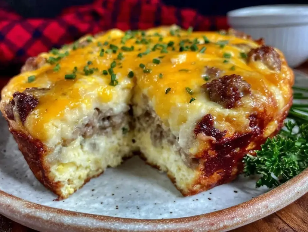 easy cheesy crockpot breakfast casserole - featured image