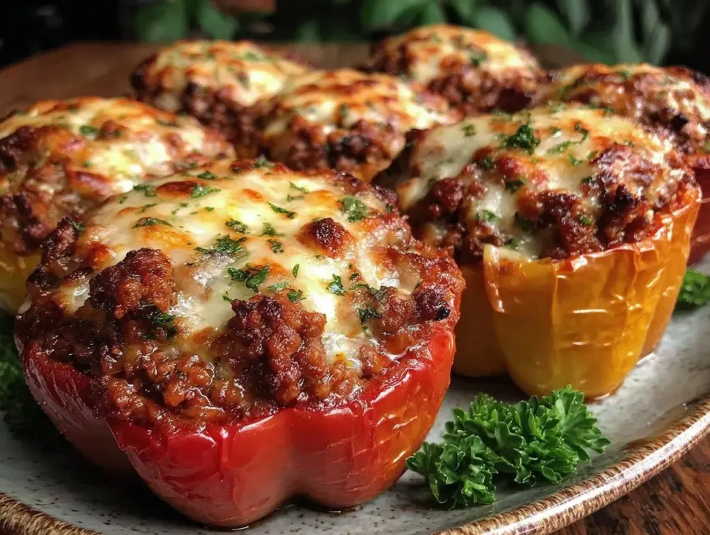 easy cheesy stuffed bell peppers - featured image