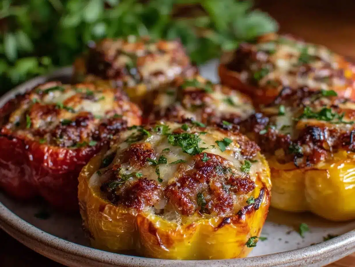 easy cheesy stuffed bell peppers preparation steps