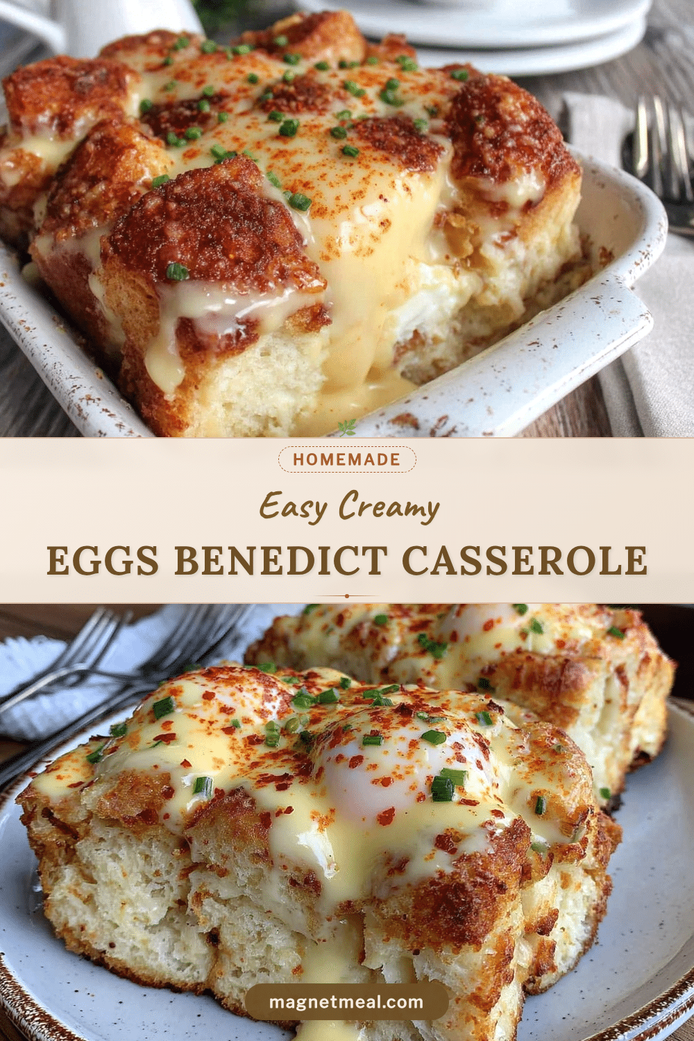 easy creamy eggs benedict casserole recipe