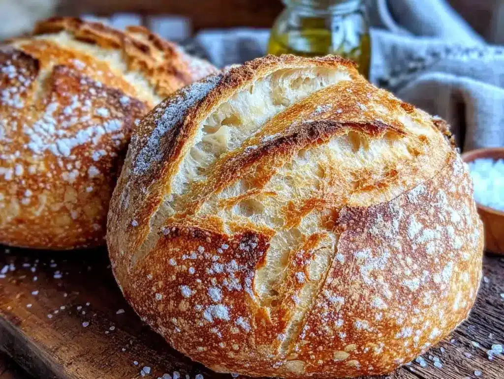 easy crispy no-knead artisan bread - featured image
