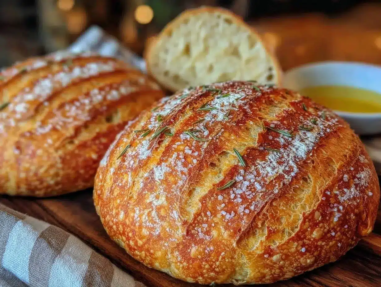 easy crispy no-knead artisan bread preparation steps