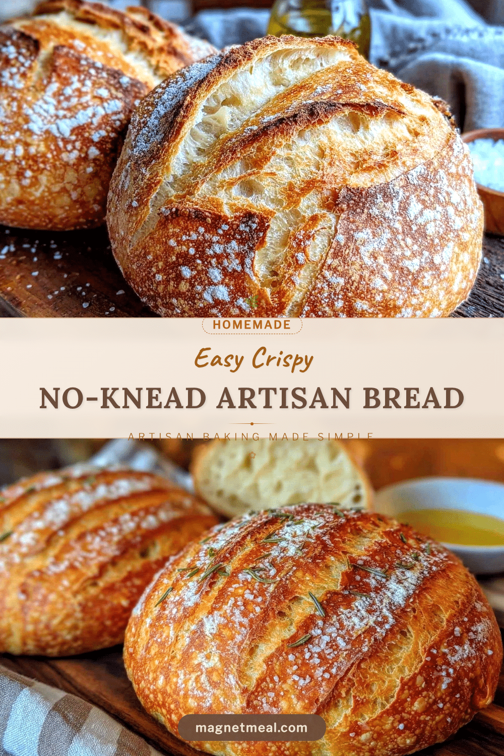 easy crispy no-knead artisan bread recipe