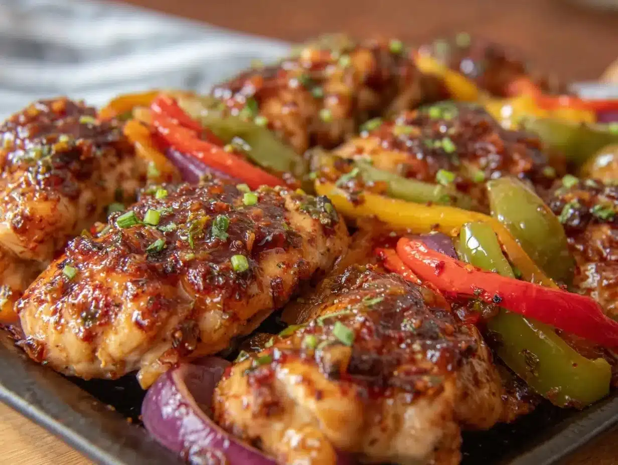 easy crispy sheet pan fajita chicken preparation steps