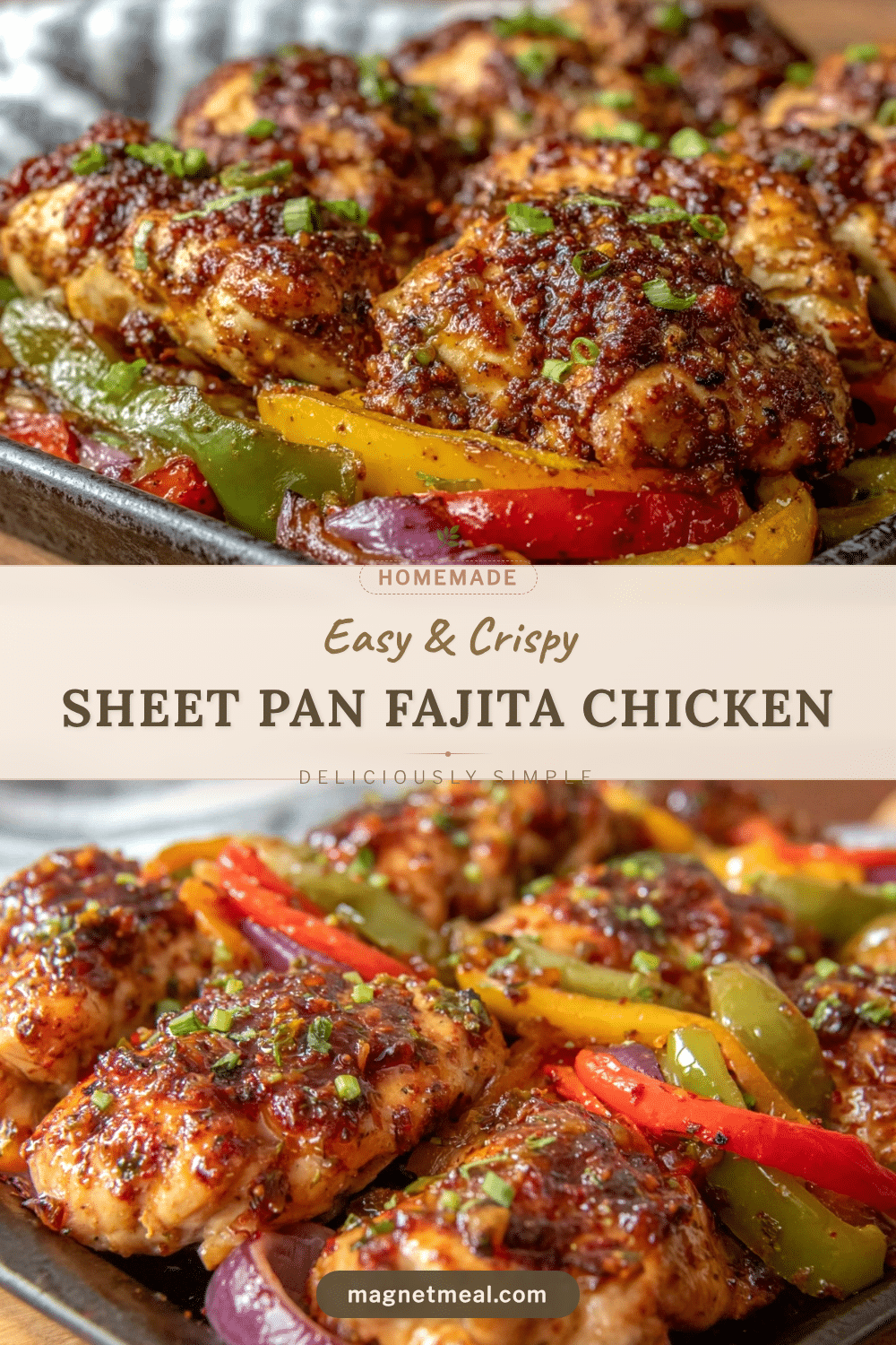 easy crispy sheet pan fajita chicken recipe