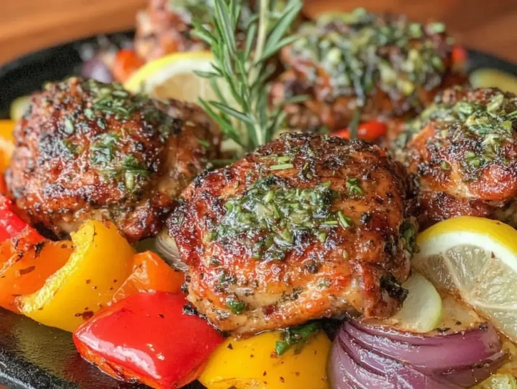 easy crispy sheet pan greek chicken - featured image