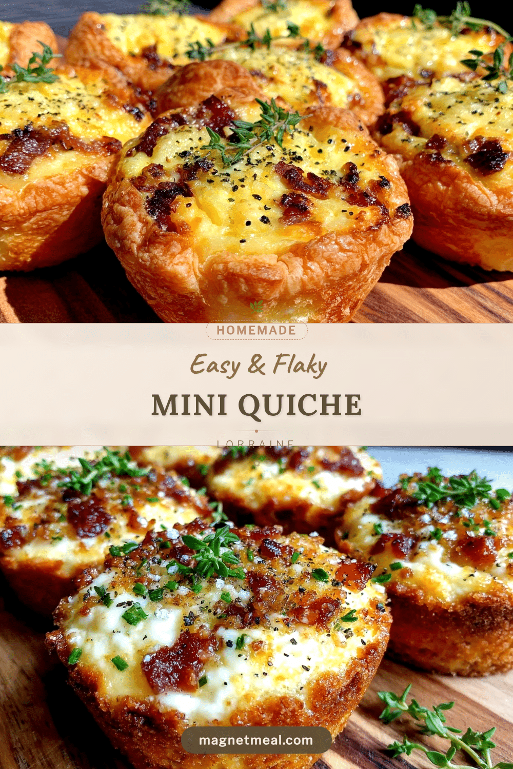 Easy Flaky Mini Quiche Lorraine recipe