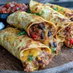 easy make-ahead beef and bean burritos - featured image