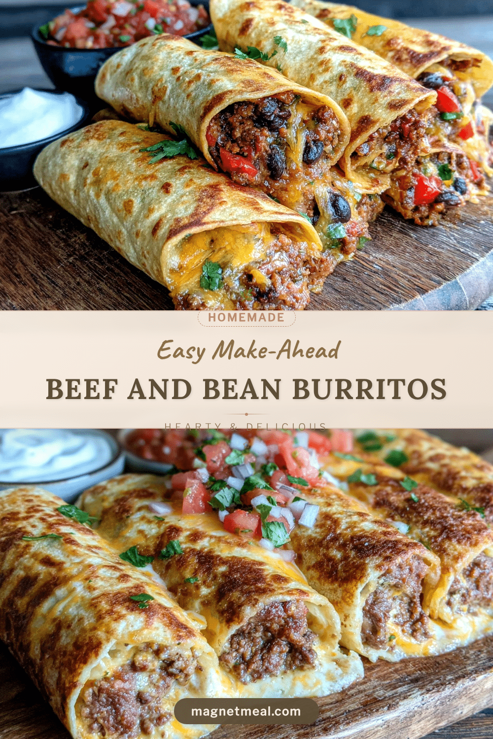 easy make-ahead beef and bean burritos recipe